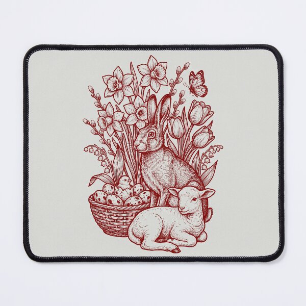 Item preview, Maroon Easter Nature - Vintage Red Ink Engraving designed and sold by DigitalGlade.