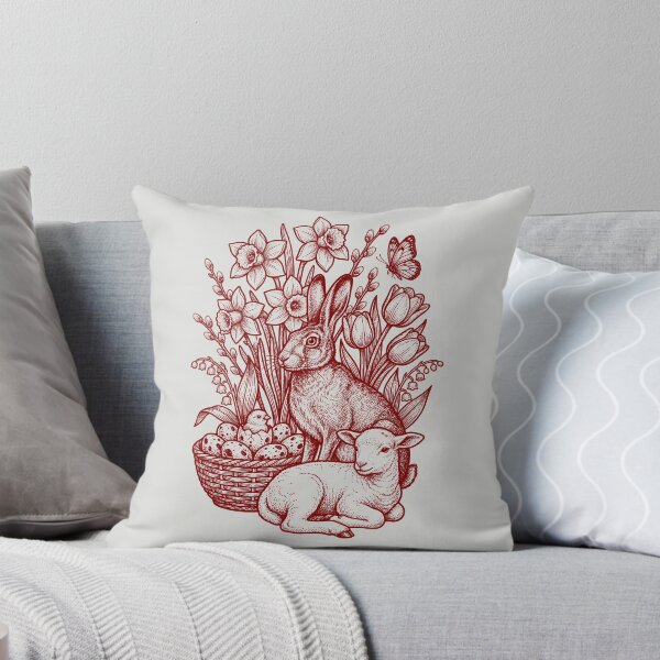 Item preview, Maroon Easter Nature - Vintage Red Ink Engraving designed and sold by DigitalGlade.