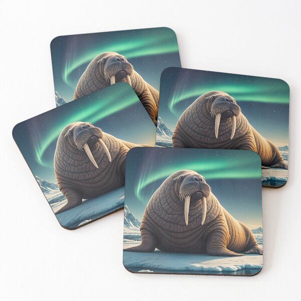 Item preview, Walrus with Attitude – Cute Arctic Animal Art Print designed and sold by PawPrintedArt.