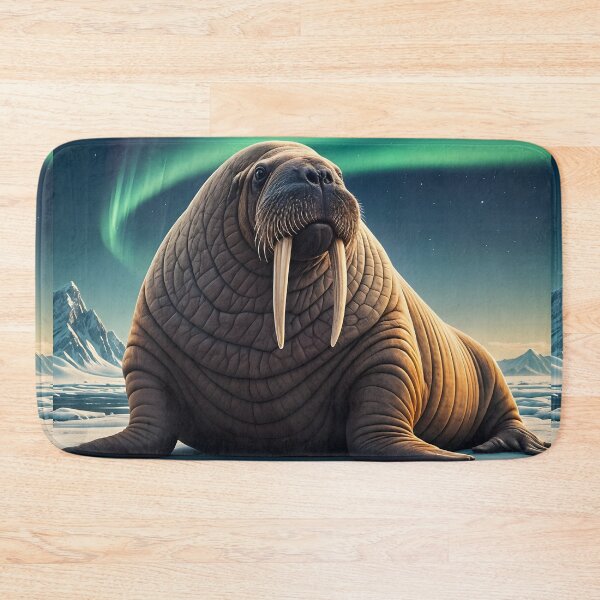 Item preview, Walrus with Attitude – Cute Arctic Animal Art Print designed and sold by PawPrintedArt.