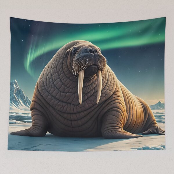 Item preview, Walrus with Attitude – Cute Arctic Animal Art Print designed and sold by PawPrintedArt.