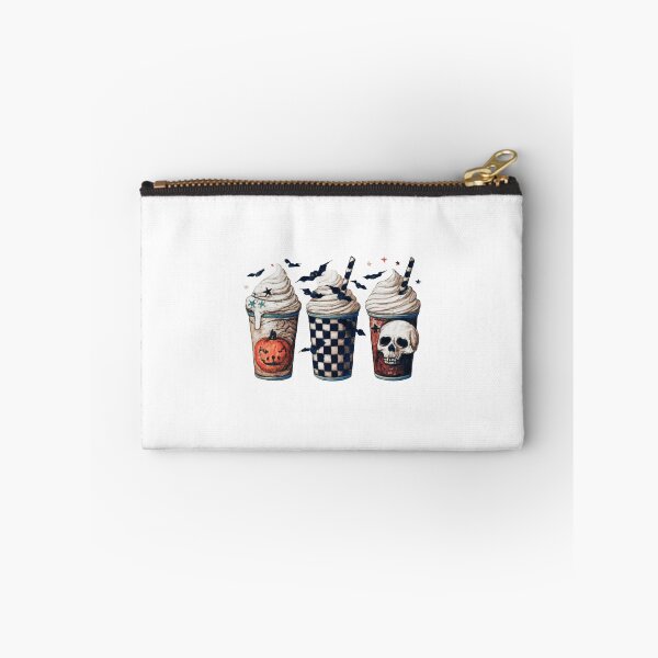 Item preview, Spooky Halloween Milkshakes Pumpkin Skull Watercolor Art designed and sold by Horrify.