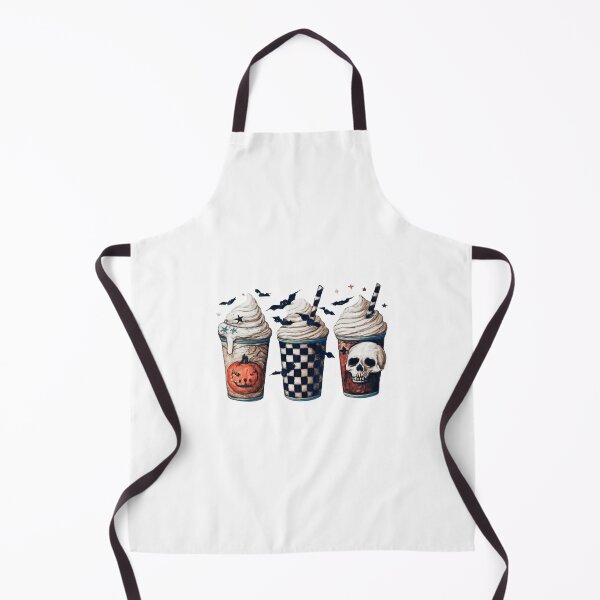 Item preview, Spooky Halloween Milkshakes Pumpkin Skull Watercolor Art designed and sold by Horrify.