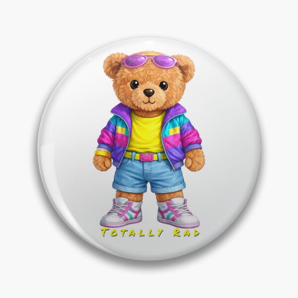 Item preview, Cool 80s Vibe Teddy Bear - Neon Fashion & Sneakers designed and sold by CuteBear87.