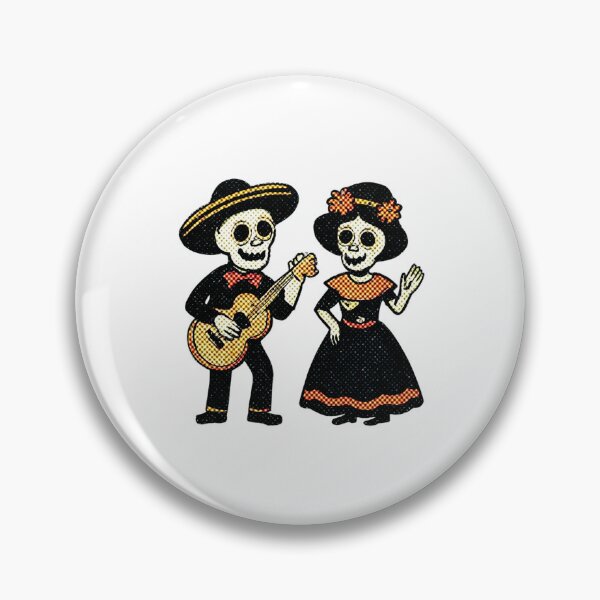 Item preview, Day of the Dead Skeleton Music and Dance Folk Art designed and sold by Horrify.
