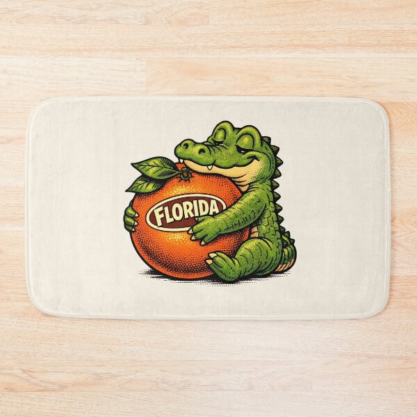 Item preview, Florida Gator Hugging Orange – Vintage Alligator Citrus Illustration designed and sold by GiftsCreek.