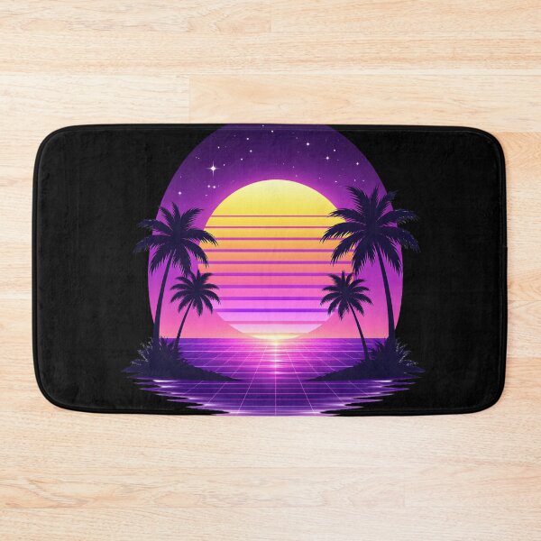 Item preview, Retro Sunset Synthwave – Neon Sunset with Palm Trees designed and sold by ExpertEsche.