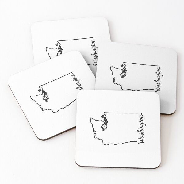 Item preview, Washington State Outline – Minimal Script Typography Line Art designed and sold by Paper Drip.