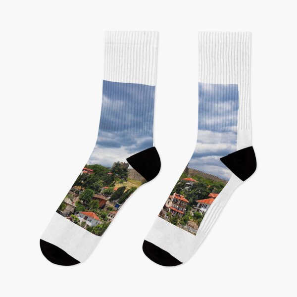 Item preview, Samuel's Fortress with Macedonian flag in Ohrid, North Macedonia  designed and sold by goceris.