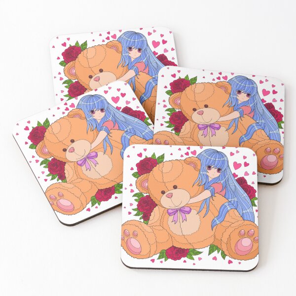 Item preview, Sweet Anime Girl Hugging Teddy designed and sold by Silrom.