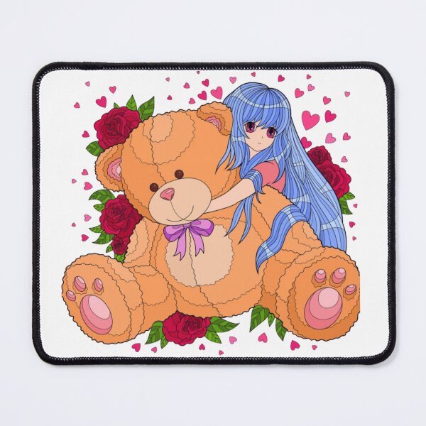 Item preview, Sweet Anime Girl Hugging Teddy designed and sold by Silrom.