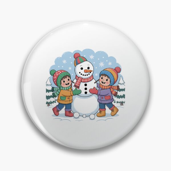 Item preview, Happy children build a cheerful snowman designed and sold by desinganddecor.