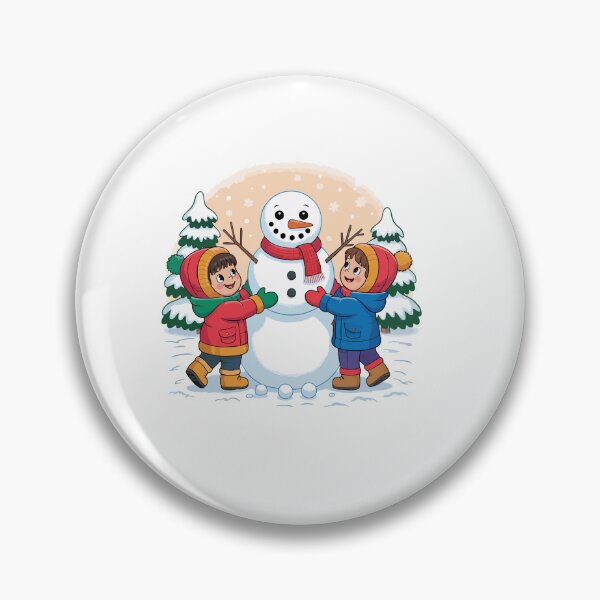 Item preview, Happy children build a cheerful snowman designed and sold by desinganddecor.