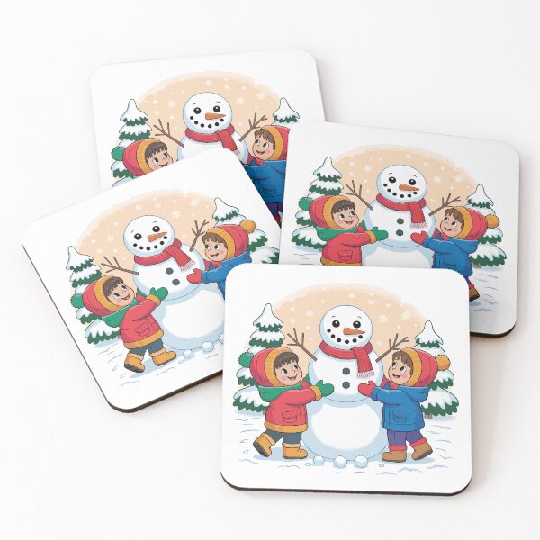 Item preview, Happy children build a cheerful snowman designed and sold by desinganddecor.