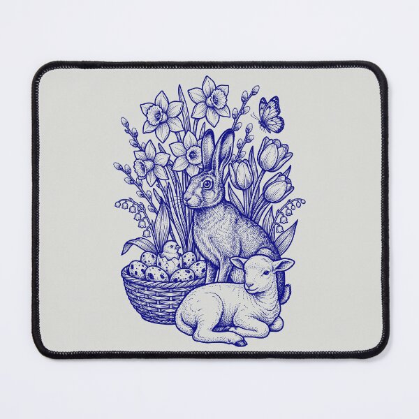 Item preview, Navy Blue Easter Nature - Vintage Blueprint Style designed and sold by DigitalGlade.