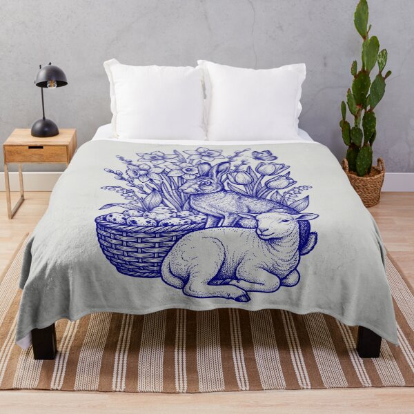 Item preview, Navy Blue Easter Nature - Vintage Blueprint Style designed and sold by DigitalGlade.