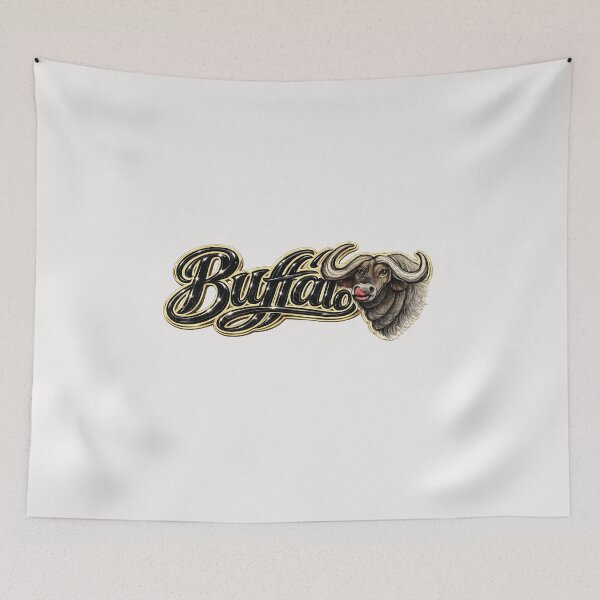 Item preview, Buffalo Name Art with Iconic African Buffalo Illustration designed and sold by annenambiro.