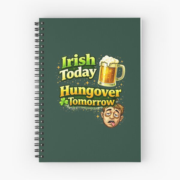 Item preview, Irish Today Hungover Tomorrow – Funny St. Patrick's Day Pun designed and sold by PunchDrop.