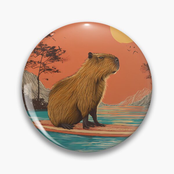 Item preview, Capybara Sunset Paddleboard Escape  designed and sold by T-pocket.