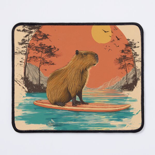 Item preview, Capybara Sunset Paddleboard Escape  designed and sold by T-pocket.