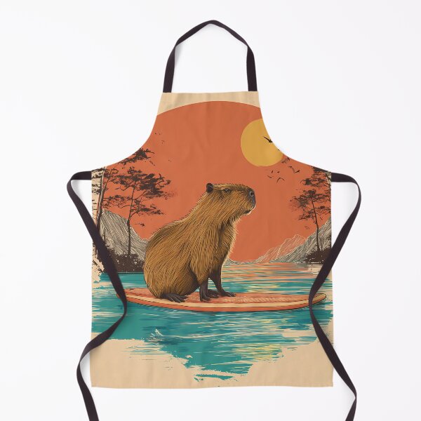 Item preview, Capybara Sunset Paddleboard Escape designed and sold by T-pocket.