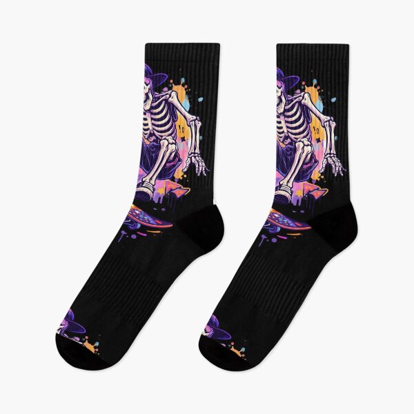 Item preview, Skateboard Skeleton – Neon Street Art Skater Design designed and sold by ExpertEsche.