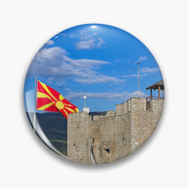 Item preview, Macedonian flag on Samuel's Fortress, Ohrid, North Macedonia  designed and sold by goceris.