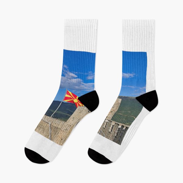 Item preview, Macedonian flag on Samuel's Fortress, Ohrid, North Macedonia  designed and sold by goceris.