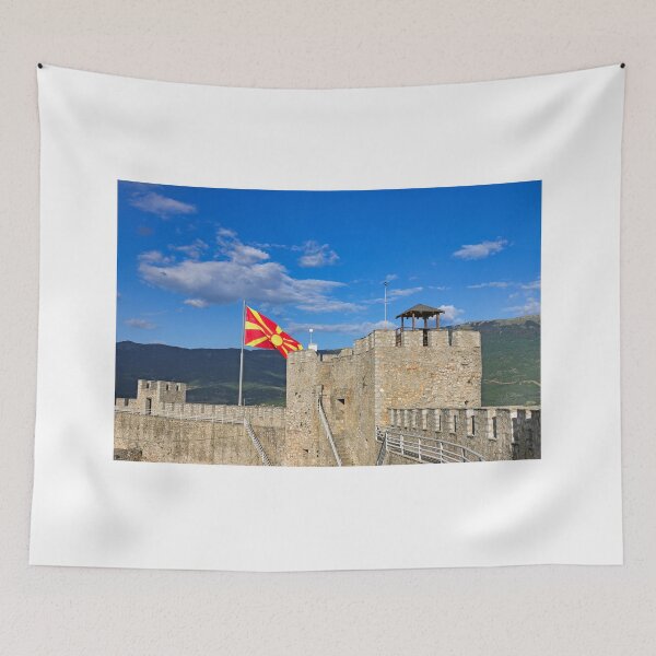 Item preview, Macedonian flag on Samuel's Fortress, Ohrid, North Macedonia  designed and sold by goceris.