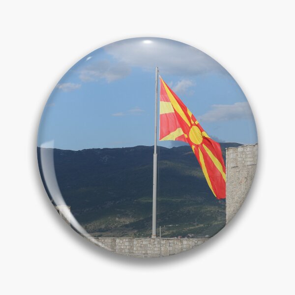 Item preview, Macedonian flag on Samuel's Fortress in Ohrid, North Macedonia  designed and sold by goceris.