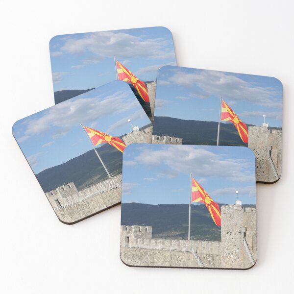 Item preview, Macedonian flag on Samuel's Fortress in Ohrid, North Macedonia  designed and sold by goceris.