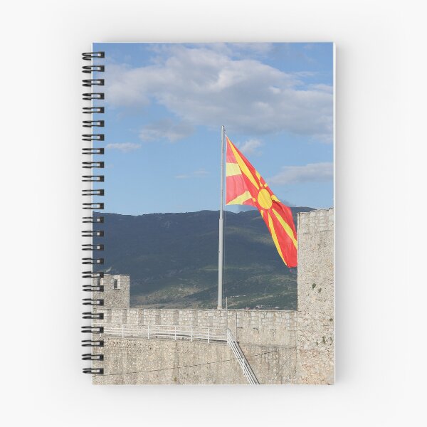 Item preview, Macedonian flag on Samuel's Fortress in Ohrid, North Macedonia  designed and sold by goceris.