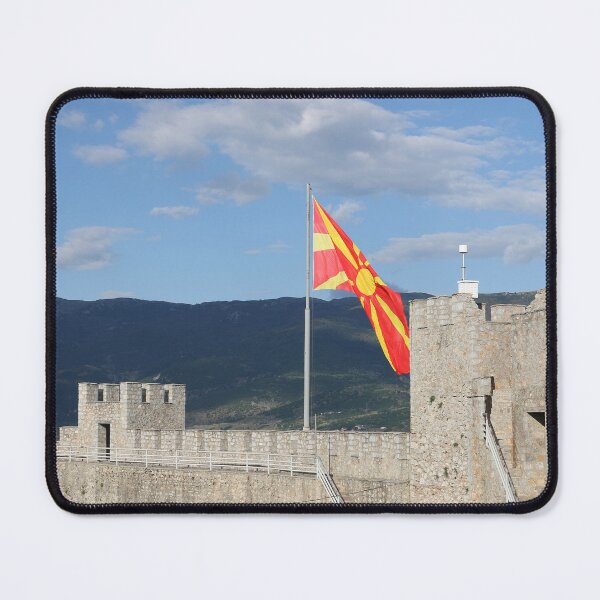 Item preview, Macedonian flag on Samuel's Fortress in Ohrid, North Macedonia designed and sold by goceris.