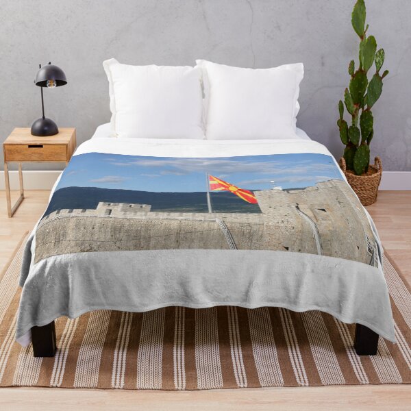 Item preview, Macedonian flag on Samuel's Fortress in Ohrid, North Macedonia designed and sold by goceris.