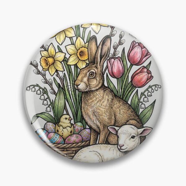 Item preview, Vintage Easter Nature in Color - Hand-Tinted Engraving designed and sold by DigitalGlade.