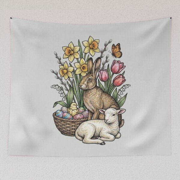 Item preview, Vintage Easter Nature in Color - Hand-Tinted Engraving designed and sold by DigitalGlade.