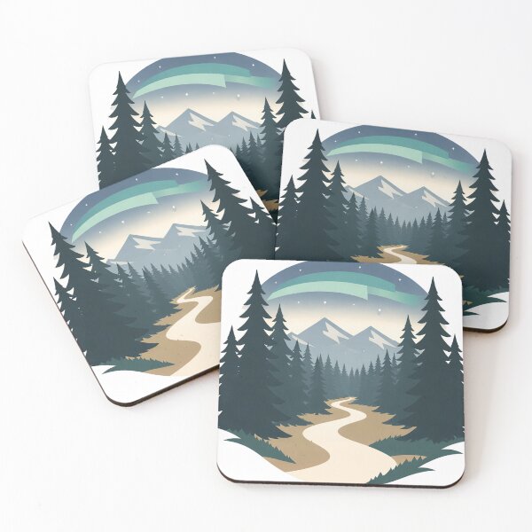 Item preview, Silent Path to Aurora Peaks Minimal Nordic Trail designed and sold by Fernova.