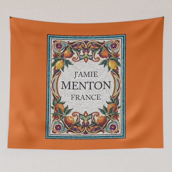 Item preview, J’aime Menton, France – Citrus Mosaic Art Design designed and sold by FrancophileFun.