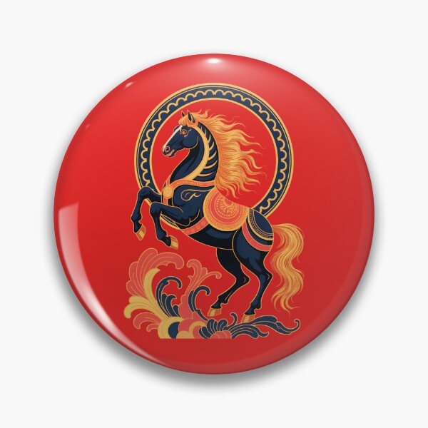 Item preview, Chinese New Year Zodiac Horse: Floral Graphic Art designed and sold by elynne9.