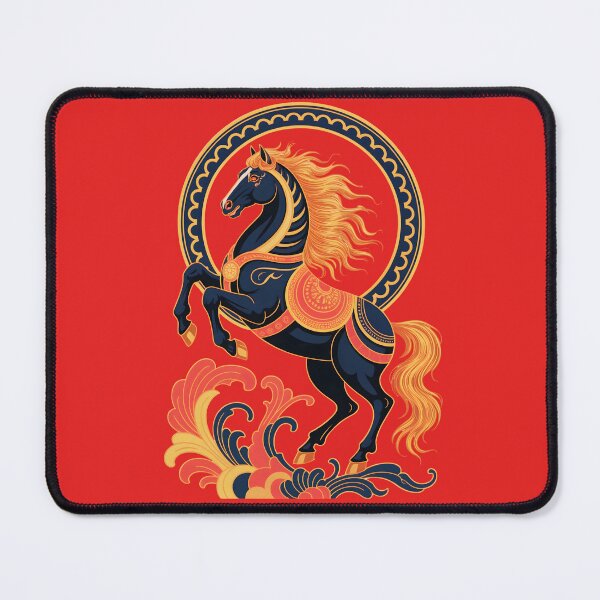 Item preview, Chinese New Year Zodiac Horse: Floral Graphic Art designed and sold by elynne9.