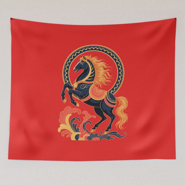 Item preview, Chinese New Year Zodiac Horse: Floral Graphic Art designed and sold by elynne9.