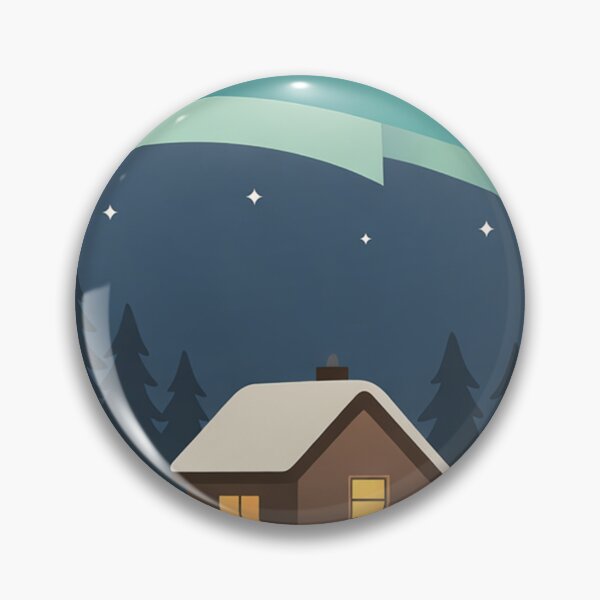 Item preview, Cozy Cabin Under Aurora Minimal Night Forest designed and sold by Fernova.
