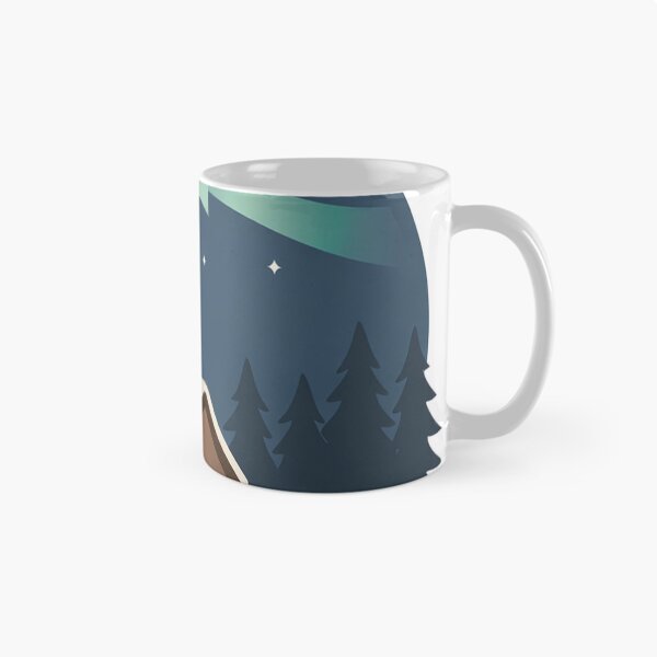 Item preview, Cozy Cabin Under Aurora Minimal Night Forest designed and sold by Fernova.
