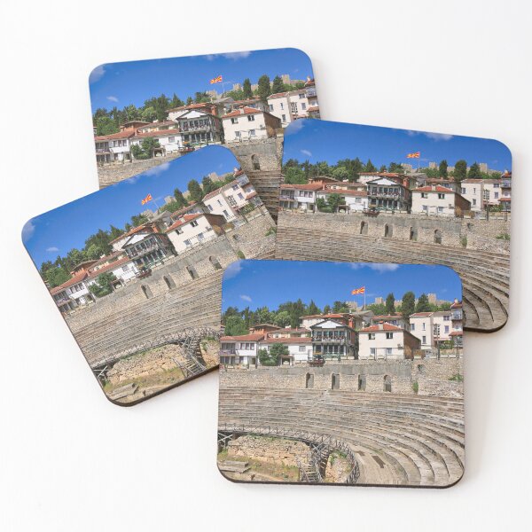 Item preview, Ancient amphitheater in the old town of Ohrid and Samuel's Fortress  in North Macedonia  designed and sold by goceris.