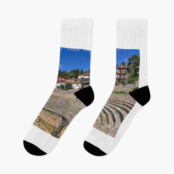 Item preview, Ancient amphitheater in the old town of Ohrid and Samuel's Fortress  in North Macedonia  designed and sold by goceris.