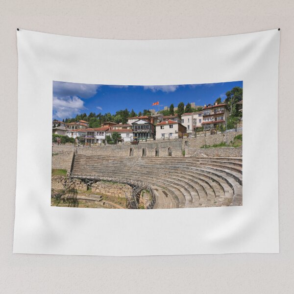 Item preview, Ancient amphitheater in the old town of Ohrid and Samuel's Fortress  in North Macedonia  designed and sold by goceris.