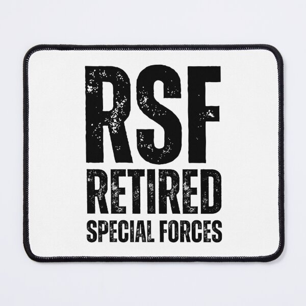 Item preview, RSF Retired Special Forces – Rugged Military Veteran Design with Distressed Black Lettering designed and sold by GFamilyC.
