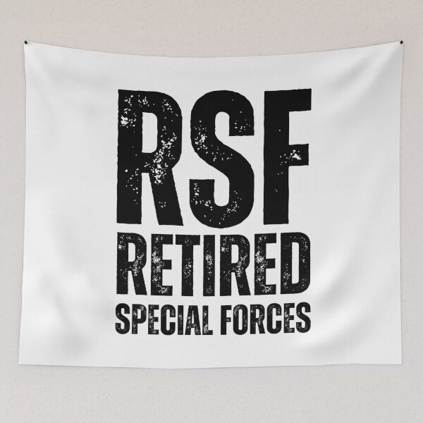 Item preview, RSF Retired Special Forces – Rugged Military Veteran Design with Distressed Black Lettering designed and sold by GFamilyC.