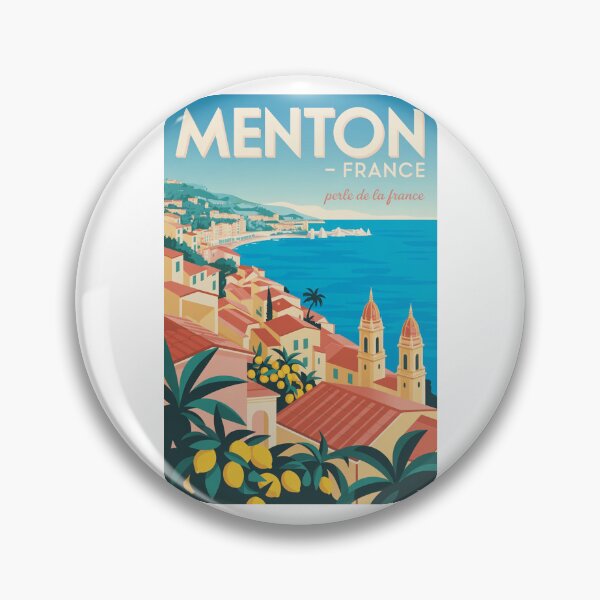 Item preview, Menton France Vintage Travel  designed and sold by TulipaGraphics.