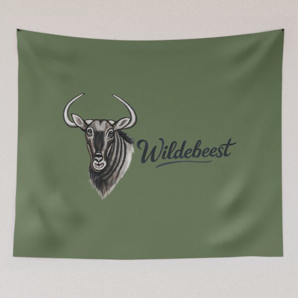Item preview, African Wildlife Wildebeest Creative Word Art designed and sold by annenambiro.